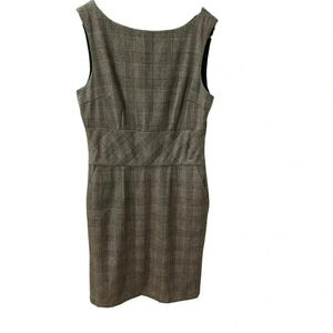 Banana Republic Sleeveless Glen Plaid Wool Blend Black & White Dress Size 6